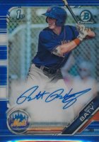 2019 Bowman Draft Chrome Draft Picks Autograph #CDABB Brett Baty Blue Refractor Baseball Card