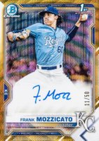 2021 Bowman Draft Chrome Draft Pick Autographs #CDAFM Frank Mozzicato Gold Wave Refractor Baseball Card
