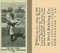 1916 Weil Baking Co. #181 Oscar Vitt Baseball Card