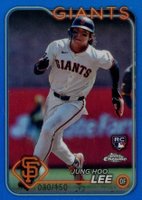 2024 Topps Chrome #201 Jung Hoo Lee Blue Refractor Baseball Card