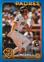 2024 Topps Chrome #207 Jackson Merrill Blue Refractor Baseball Card