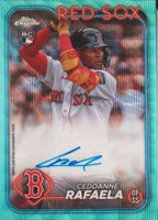 2024 Topps Chrome Rookie Autographs #RACR Ceddanne Rafaela Aqua Wave Baseball Card