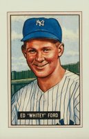 1989 Bowman Inserts # Whitey Ford 1951 Reprint-Tiffany Baseball Card