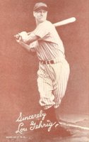 1939 Exhibits Salutation # Lou Gehrig Baseball Card