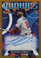 2023 Topps Finest Finest Rookies Design Variation Autographs #RDAMH Michael Harris II Gold Baseball Card