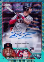 2023 Topps Chrome Update Autograph #ACBR Brayan Rocchio Aqua Wave Baseball Card