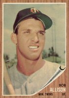 1962 Topps #180GT Bob Allison Green Tint Baseball Card