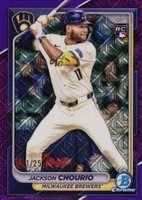 2024 Bowman Chrome Mega Box #69 Jackson Chourio Purple Refractor Baseball Card