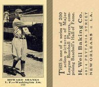 1916 Weil Baking Co. #160 Howard Shanks Baseball Card