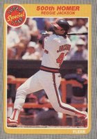 1985 Fleer #639 Reggie Jackson 500th Homer Baseball Card
