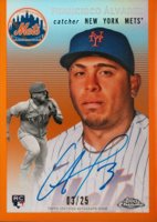 2023 Topps Chrome Platinum Anniversary Autographs #FA Francisco Alvarez Orange Refractor Baseball Card