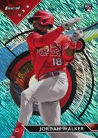 2023 Topps Finest #60 Jordan Walker Aqua Shimmer Baseball Card