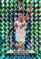 2023 Panini Mosaic #300 Allen Iverson Green Swirl Fotl Basketball Card