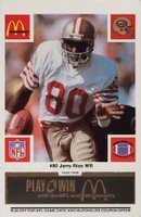 1986 McDonald's 49ers #80 Jerry Rice Black Football Card