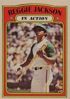 1972 O-Pee-Chee #436 Reggie Jackson In Action Baseball Card