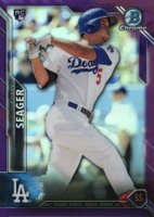 2016 Bowman Chrome #40 Corey Seager Purple Refractor Baseball Card
