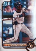 2022 Bowman Draft #BDC115 Jackson Chourio Chrome-Refractor Baseball Card