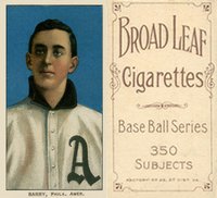 1909 White Borders Broadleaf 350  #20 Jack Barry Baseball Card