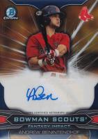 2015 Bowman Chrome Draft Bowman Scouts Fantasy Impacts #BSIAB Andrew Benintendi Autograph-Gold Refractor Baseball Card
