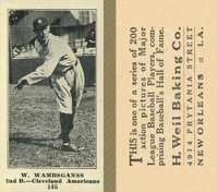 1916 Weil Baking Co. #185 Bill Wambsganss Photo is Fritz Coumbe Baseball Card