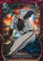 2023 Bowman Draft #BDC114 Hurston Waldrep Chrome-Fuchsia Lunar Baseball Card