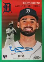 2023 Topps Chrome Platinum Anniversary Autographs #RG Riley Greene Green Baseball Card