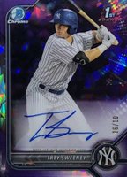 2022 Bowman Sapphire Edition Chrome Prospect Autographs #TS Trey Sweeney Purple Baseball Card