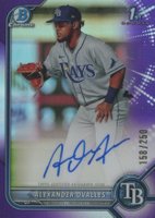 2022 Bowman Chrome Prospect Autographs #CPAAO Alexander Ovalles Purple Refractor Baseball Card