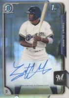 2015 Bowman Chrome Draft Pick Autograph #BCATC Trent Clark Refractor Baseball Card