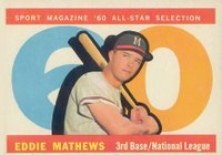 1960 Topps #558 Eddie Mathews All-Star Baseball Card