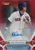 2015 Bowman's Best First Impressions #FI-AB Andrew Benintendi Autograph-Red Refractor Baseball Card