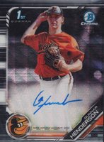 2019 Bowman Draft Chrome Draft Picks Autograph #CDAGH Gunnar Henderson Black Wave Refractor Baseball Card
