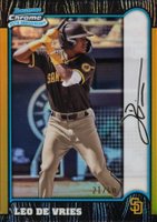 2024 Bowman Chrome 1999 Bowman Chrome 25th Anniversary #23 Leo de Vries Gold Refractor Baseball Card
