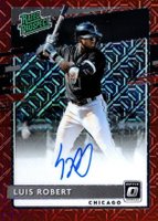 2020 Panini Donruss Optic Rated Prospects #RPSLR Luis Robert Signature-Red Mojo Baseball Card