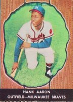 1958 Hires Root Beer #44 Hank Aaron No Tab Baseball Card