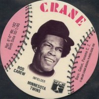 1976 Isaly's Sweet William Disc # Rod Carew Baseball Card