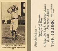 1916 The Globe Clothing #13 Chief Bender Baseball Card