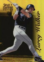 1996 Select Certified #85 Larry Walker Mirror Gold Baseball Card