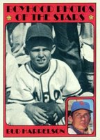 1972 Topps #496 Bud Harrelson Boyhood Photo Baseball Card