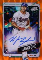 2024 Topps Chrome Cosmic Cosmic Chrome Autographs #WL Wyatt Langford Orange Galactic Baseball Card