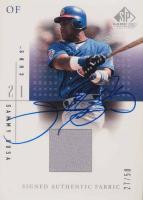 2001 SP Game-Used Authentic Fabric #S-SS Sammy Sosa Autograph Baseball Card