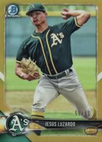 2018 Bowman Draft #BDC148 Jesus Luzardo Chrome-Gold Refractor Baseball Card