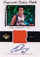 2003 Upper Deck Exquisite Collection #49 Zarko Cabarkapa Autograph Patch-Gold Basketball Card