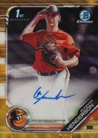 2019 Bowman Draft Chrome Draft Picks Autograph #CDAGH Gunnar Henderson Gold Wave Refractor Baseball Card