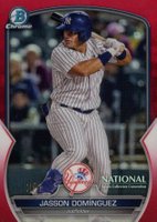 2023 Bowman Chrome National #36 Jasson Dominguez Red Baseball Card