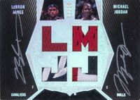 2007 Upper Deck Black Patches Autographs Dual #DPAJJ LeBron James/Michael Jordan Basketball Card