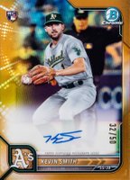 2022 Bowman Chrome Chrome Rookie Autographs #CRAKS Kevin Smith Gold Refractor Baseball Card