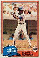 1981 Topps #299 Elliott Maddox Baseball Card