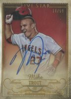 2016 Topps Five Star Autographs #FSAMTR Mike Trout Gold Baseball Card