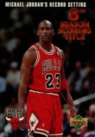 1995 Upper Deck Jordan Collection # Michael Jordan 8th Season Scoring Title-Jumbo Basketball Card